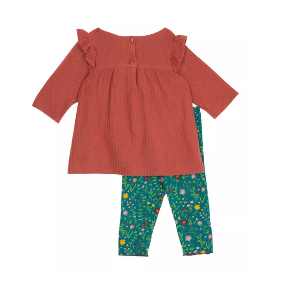 Rare Editions Baby Girls Thermal Top Printed Legging Mauve Size 12M 1693 - Picture 2 of 2